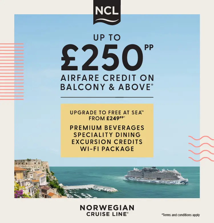NCL Up To £250pp Airfare Credit - May